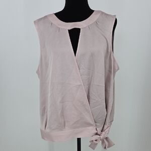 Express Light Pink Wrap-Front Tie-Hem Camisole